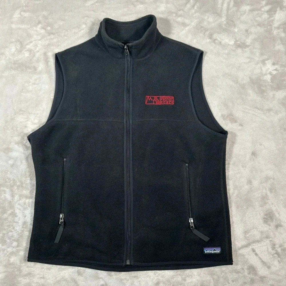 VTG Patagonia Synchilla Vest Men Large Black Better Sweater Fleece Full Zip USA